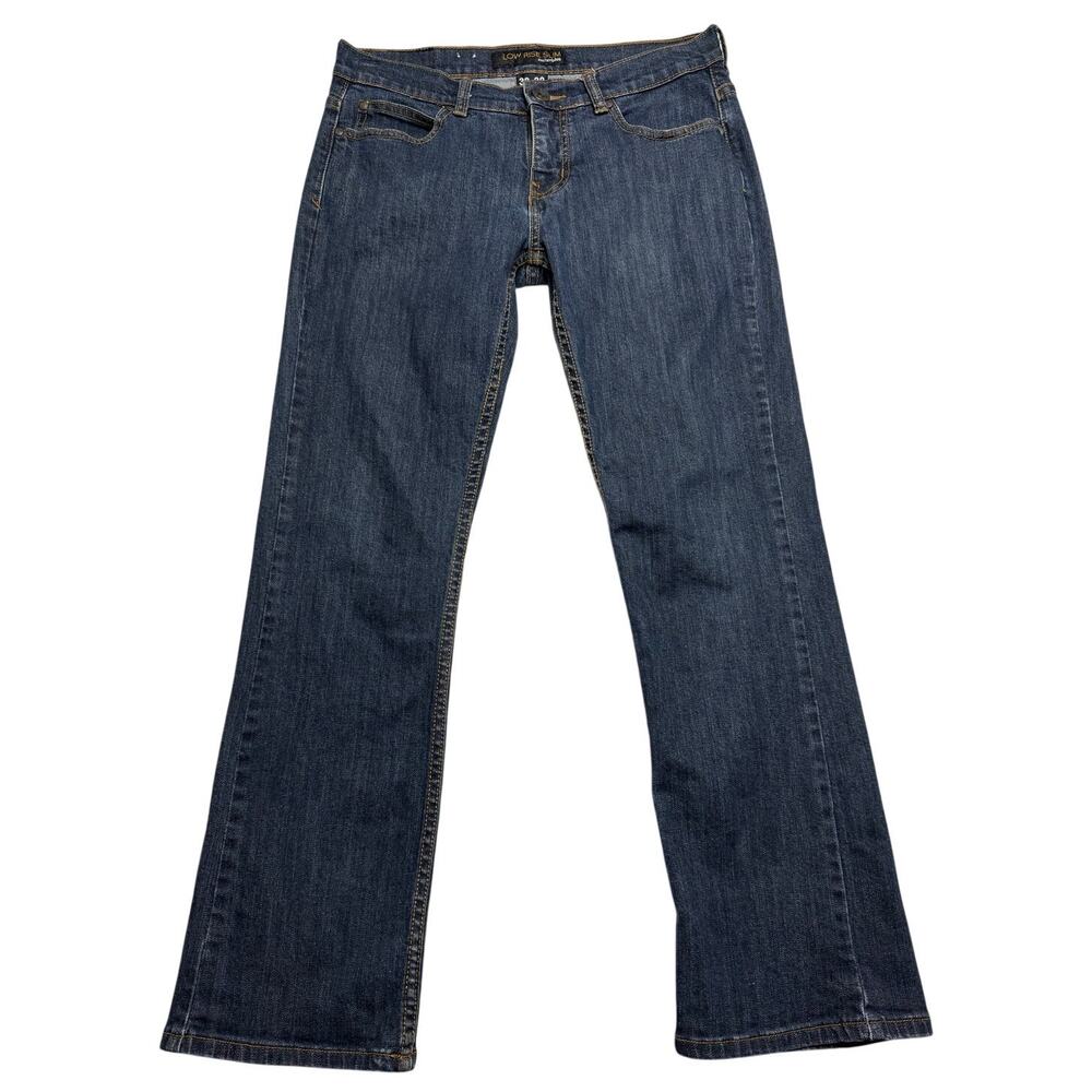 Vintage Anchor Blue Low Rise Jeans 30 Y2K Dark Wash Slim Straight